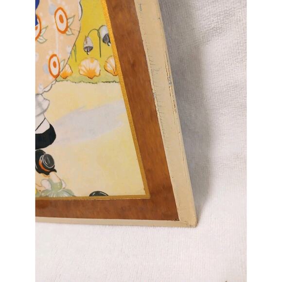1930s Mistress Mary Quite Contrary Ruth E Newton Nursery Print Wall Art Wood VNT - Picture 15 of 16